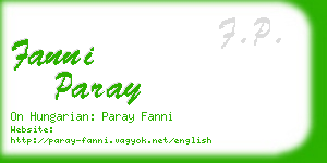 fanni paray business card